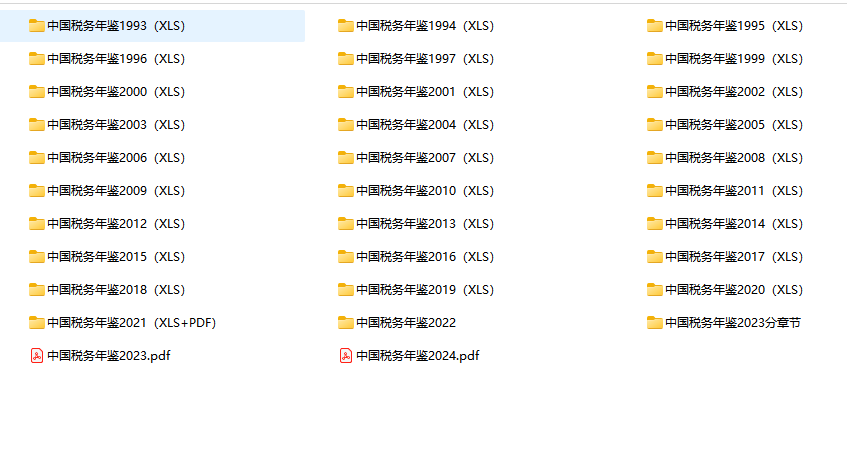 1993-2024 中国税务年鉴统计资料